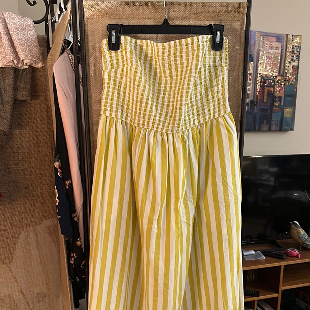 A New Day- Yellow and White Striped Women's Sundress